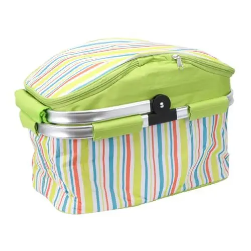 Produktbild: Kisangel Picknicktasche Picknickkorb Isolierte Tragetasche Für Grillmittagessen Und Snacks Olivgrün