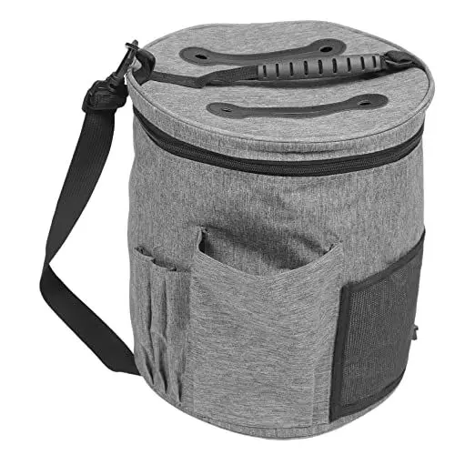 Produktbild: Kisangel Aufbewahrungstasche Mit Baseball-Eimer-Abdeckung Garn-Organizer Häkeltasche Strickaufbewahrung Blumendruck Strickgarnbehälter