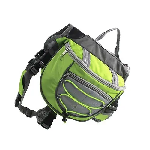 Produktbild: Kisangel Haustier-Rucksack für Hunde Robuster Oxford-Material-Rucksack Zum Wandern Grün M