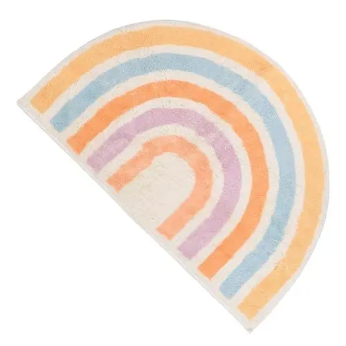 Produktbild: Kisangel Teppich Halbrunde Fußmatte Halbrunde Bodenmatte Badvorleger Regenbogen-haustürmatte Regenbogen-badematte rutschfeste Badematte Willkommensmatte Polyester Kind Draussen