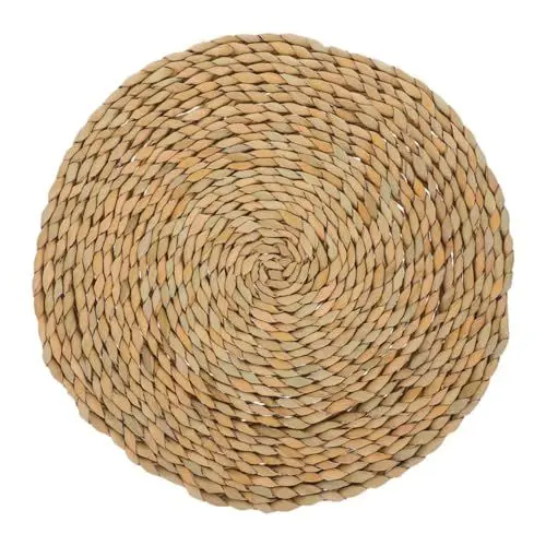 Produktbild: Kisangel Gewebtes Strohkissen Im Japanischen Stil Mehrzweck-bodenmatte Boho- Meditationsunterlage Yoga-Sitz Outdoor-Kissen 35 X 35 cm