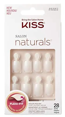 Produktbild: Kiss Salon Naturals Double Take Set künstliche Nägel 28 Nägel + Kleber, Weiß - 32 g