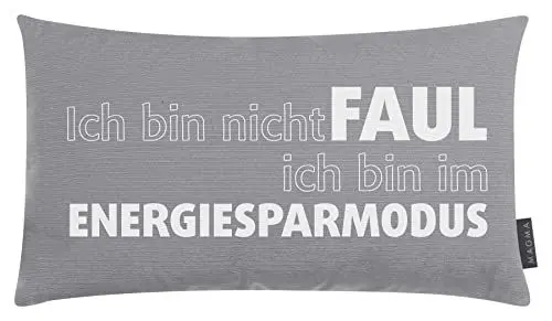 Produktbild: Kissen Zitat Faul - Grau 25x45 Made in Germany/Oekotex 100-Zertifikat