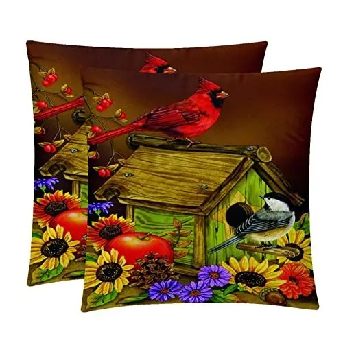 Produktbild: Kissenbezüge,Couch-Kissenbezüge,Sonnenblumenhaus Vogel,dekorative Kissenbezüge,Sofa-Kissenbezüge