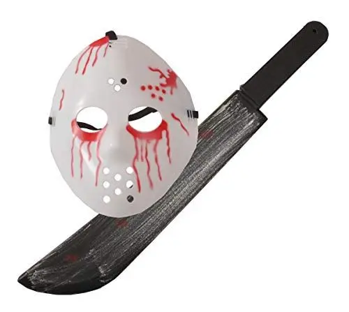 Produktbild: Kit Hockey Bloody Friday J13 (blutige Maske + Machete 55cm)