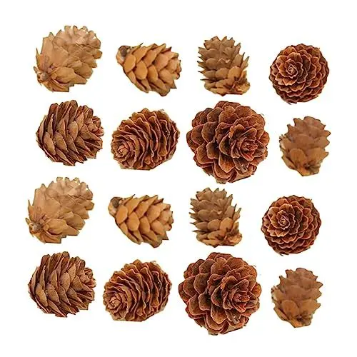 Produktbild: KITANDOVE 100 Stück Tannenzapfen Aus Holz Weihnachtsdekoration Künstliche Tannenzapfen Für Weihnachtsbaum Heimdekoration Kreatives Tannenzapfen-Ornament-Set