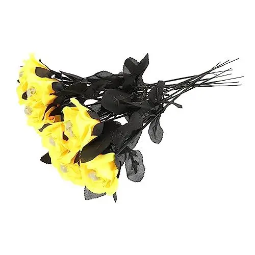 Produktbild: KITANDOVE 10pcs Schädel Rose Dekoration Gefälschte Blumen Mit Schädel Für Halloween Party Home Decor Prop