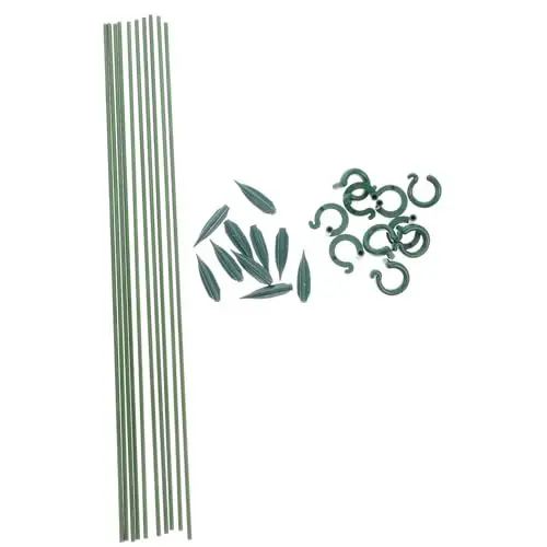 Produktbild: KITANDOVE Pflanzringe 10st Blumentopfständer Blumenständer Stützpfähle Für Orchideenblüten Unterstützt Pfähle Pflanzenstützgestell Gartenpflanzen Unterstützen Pflanzenstütze Für Drinnen Abs Green