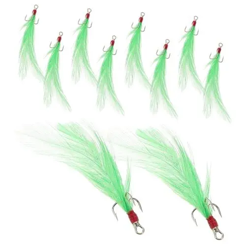 Produktbild: KITANDOVE 10er Pack Drillings-Angelhaken Metall-Angelhaken Haken Haken Outdoor-Haken Vielseitige DREI- -Haken Für Angler
