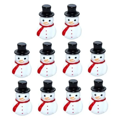 Produktbild: KITANDOVE 10 Stück Winter Mini Schneemann Harz Deko Weihnachts Mini Schneemann DIY Ornament