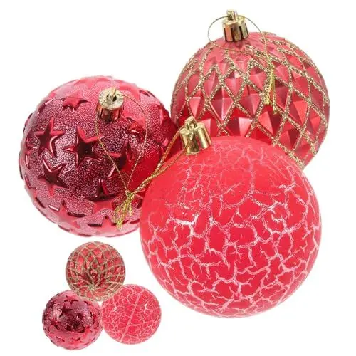 Produktbild: KITANDOVE 12 Stücke Weihnachten Baum Ornamente Rot Hängen Weihnachten Dekoration Requisiten Weihnachten Hängende Verzierung Für Wohnkultur