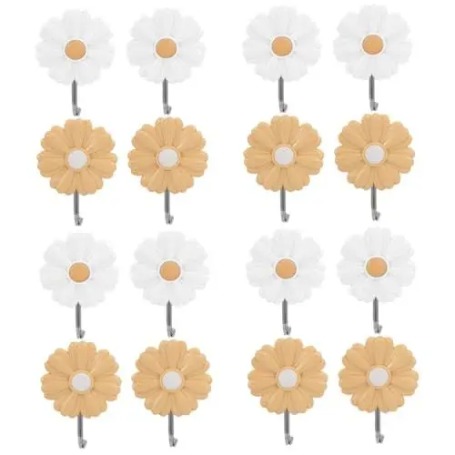 Produktbild: KITANDOVE 16 Stk Gänseblümchen-klebehaken Wandhaken Raffhalterhaken Kleiderbügel Haken Hängen Stand Kleiderhaken Für Kinder Kinderzimmer Haken Kleiden Boho-dekorationen Tür Rostfreier Stahl