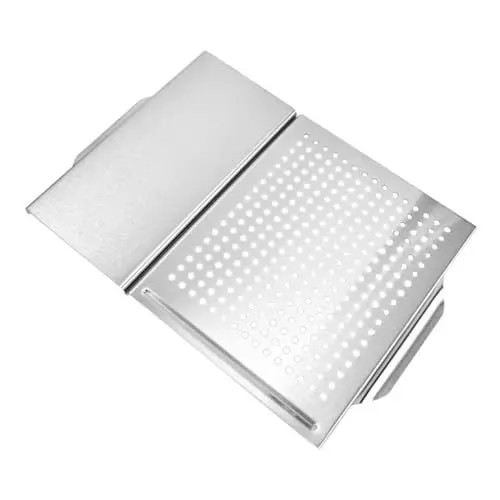 Produktbild: KITANDOVE 1Stk rechteckiger Bräter würfelunterlage einhelll Griddle Grillpfanne quadratische Bratpfanne quadratische Grillschale aus Edelstahl Grillgericht im Freien Rostfreier Stahl Silver
