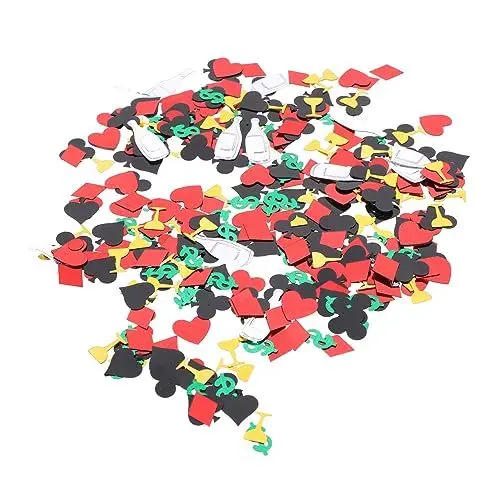 Produktbild: KITANDOVE Konfetti Mit Pokermotiv Dekoratives Partyzubehör Stabiler Kunststoff Wiederverwendbare Pailletten Elegant