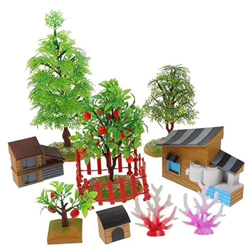 Produktbild: KITANDOVE 1 Satz Bauernhof-Baum-Spielzeug Zaun Farm Figur Mini-Farm-Requisiten Kidcraft-spielset Mini-bäume-Modell Miniatur-puppenhaus-bausatz Lernspielzeug Für Kinder Mini-Spielzeug PVC