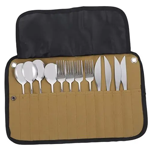 Produktbild: KITANDOVE Campinggeschirrset Aus Nylon Tragbarer Aufbewahrungsbeutel Für Bestecksets Picknickzubehör Faltbare Geschirrtasche Leicht Und Kompakt