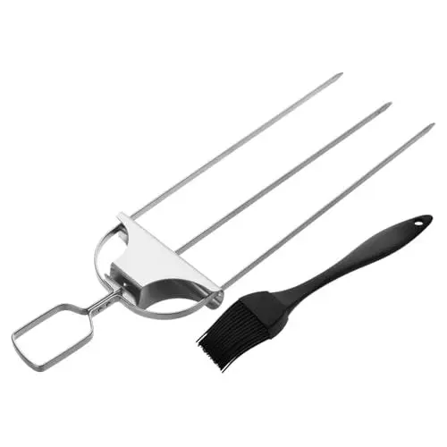 Produktbild: KITANDOVE 1 Satz Grillspieße Edelstahl Für Lagerfeuer Mit Bürste Grillspieße Metallspieße Für Kabob Kebob-spieße