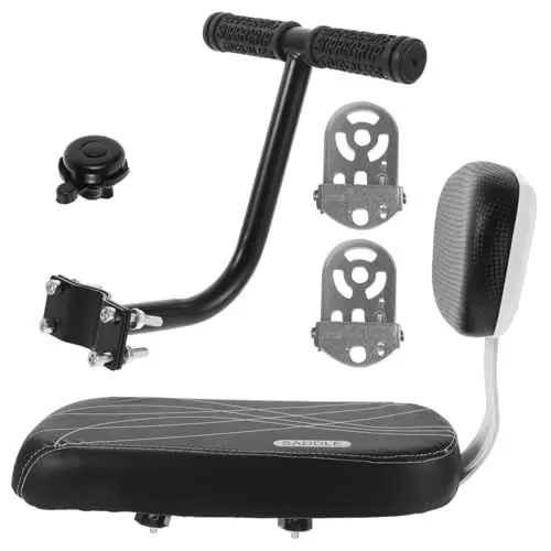 Produktbild: KITANDOVE 1 Satz Sitzkissen Für Fahrräder Sitzkissen Kinder Kindersitz Fahrrad Fahrrad Kinderrücken Rücksitzkissen Fahrradsitzkissen Kinderfahrradsitz Für Erwachsenenfahrrad Leder Black