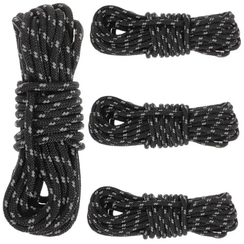 Produktbild: KITANDOVE 3mm Outdoor Camping Zeltseil Winddichtes Campinggurt-Lanyard Mehrzweck-Aufhängerseil für Zelt Professionelle Campingversorgung