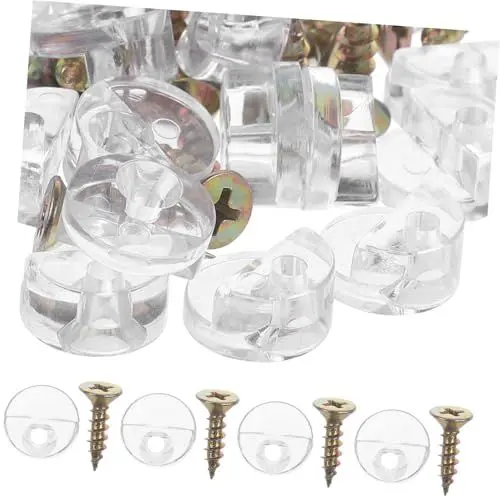 Produktbild: KITANDOVE 20St Glas-halter ersatzteile für gartenmöbel schranktür scharnier Glasgriff schrank-zubehör Tasten Klare Spiegelhalterclips garderobenschrank Spiegelclips Glastürclips Transparent