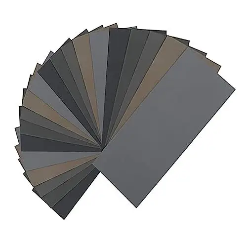 Produktbild: KITANDOVE Schleifpapier-set 20 Blatt 9x3,6 Zoll Nass-trocken-schleifpapier Wasserfest Für Auto Holzbearbeitung Metall
