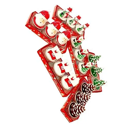 Produktbild: KITANDOVE Weihnachtskerzen Weihnachten Kleine Kerzenlichter Dekorative Kerzen Urlaubsatmosphäre Familienfeier Bankett Dekoration Hochwertiges Paraffin
