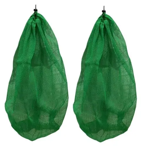 Produktbild: KITANDOVE 2 Stück Tragbare Fischernetztaschen Für Den Außenbereich Zusammenklappbares Fischaufbewahrungsnetz Hochfestes Nylon-fischnetz Mit Kordelzug Fischfangzubehör