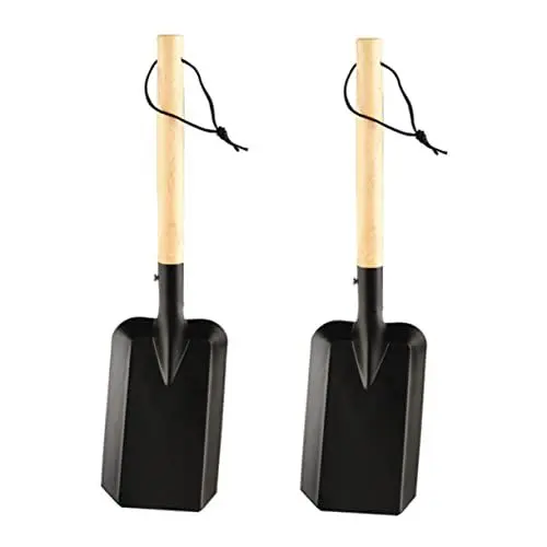 Produktbild: KITANDOVE 2 Stück Holzgriffschaufel Outdoor Pflanzschaufel Grubber Grabwerkzeug Grabspaten Gartenspaten Schaufel Pflanzschaufel Gartenspaten Schaufel Schaufel Tragbare Schaufel