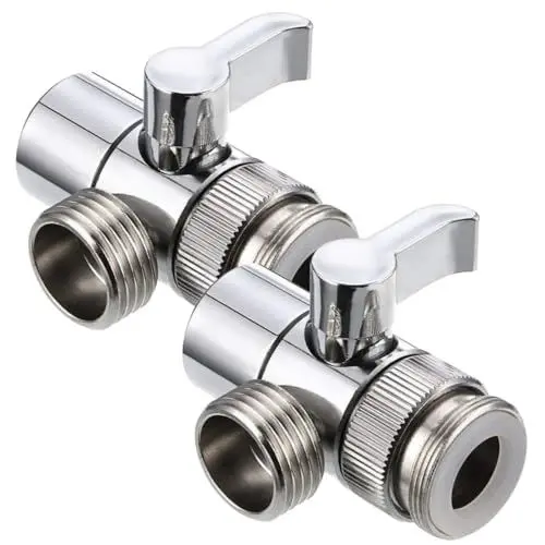 Produktbild: KITANDOVE 2 Stück Waschbecken Wasserhahn Splitter Wasserhahn Umsteller Wasserrohr Adapter Wasserhahn Ersatzteile Schwenkbarer Wasserhahn Aufsatz Wassereinlassrohr