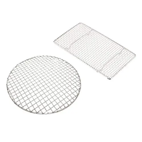 Produktbild: KITANDOVE 2st Grillnetz Für Luftfritteuse Campinggrill Bratengestell Luftfritteusengrill Kuchengitter Zum Kühlen Von Keksen Grillnetz Im Freien Tragbarer Räuchergrill Rostfreier Stahl Silver