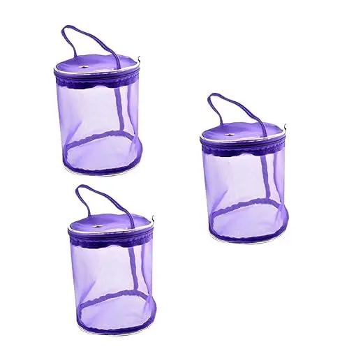 Produktbild: KITANDOVE 3St Aufbewahrungstasche für Strickgarn Garnhalter Garnschalen zum Häkeln die Einkaufstasche Garnaufbewahrung Werkzeugtasche Handtasche Tragetaschen-Organizer Stricktasche Violett