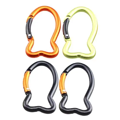 Produktbild: KITANDOVE 4stücke Fischförmige Aluminiumlegierung Karabinerhaken Und wasserdichte Kletterclips Für Camping Wandern Und Angeln Zufälligen Farben