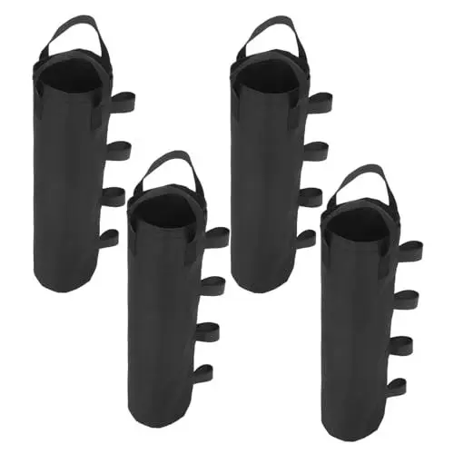 Produktbild: KITANDOVE 4 Stück Zeltbefestigungstasche Sandsackgewichte Für Das Vordach Zeltplane Campingüberdachung Gewichtete Taschen Strandzelt Sonnenschutz Canopy-beingewichte Festzelt Polyester Black