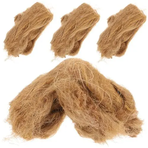 Produktbild: KITANDOVE 4stücke Natürliche Feuerstarter Jute Leicht Und Praktisch Für Camping Outdoor-aktivitäten Und Survival Anzündmaterial Für Grill BBQ Und Feuerstelle