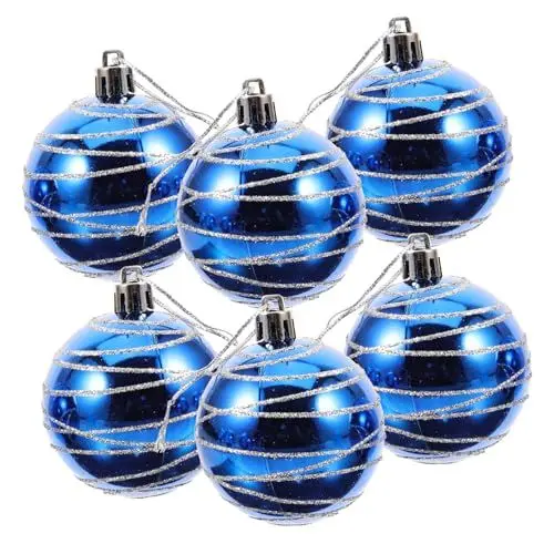 Produktbild: KITANDOVE Weihnachtsbaum-hängeornament-Set 6-teilig Kunststoff Weihnachtskugeln Für Den Baum Weihnachtsschmuck Glitzer