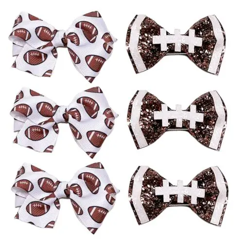 Produktbild: KITANDOVE 6 Stücke Kinder Haar Zubehör American Football Haar Bögen Bögen Für Mädchen Baseball Bogen Haar Clip