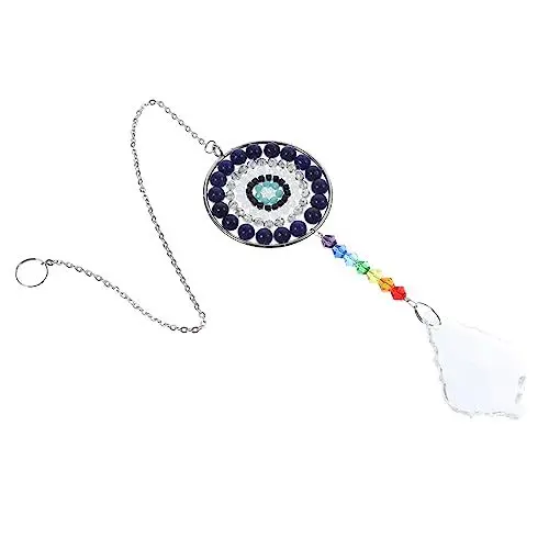 Produktbild: KITANDOVE Anhänger Mit Kristalldekoration Türdekoration Fensterkristalle Hängende Kristallprismen Outdoor-sonnenfänger Auto Sonnenschutz Home-anhänger Windspiel-Ornament Legierung Blue