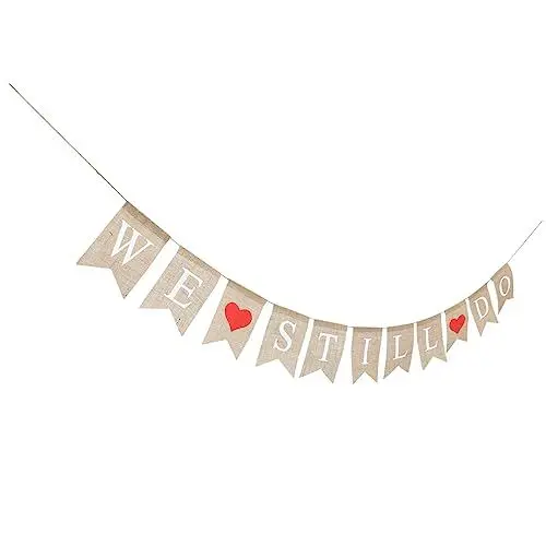 Produktbild: KITANDOVE Hochzeitsbanner Kaminsims- Wir machen immer noch Banner Hochzeitsdekoration Polsterbesatz wedding day the wedding party Hochzeitsfeier-Banner Wir machen immer noch Girlanden