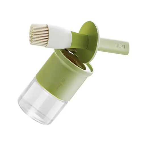 Produktbild: KITANDOVE Ölbürstenflasche silikonpinsel oil bottle with brush grillüberdachung grillrostreiniger grillring Küchenölbürste Küchenwaren Ölbürstenwerkzeug Küchengerät Bastelpinsel Glas Green