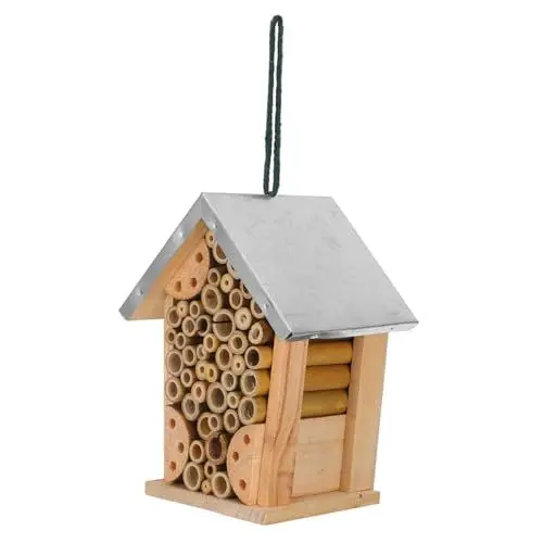 Produktbild: KITANDOVE Outdoor-Hotel Gartenbedarf Insektenhaus Hängender Marienkäferhaus Für Den Garten Bienen- Und Schmetterlingshaus Hängendes Bienenhaus Insektenhotel Hölzerner Bienenstock Eisen