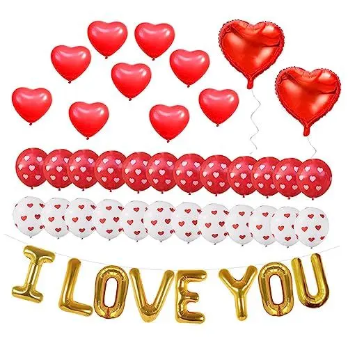Produktbild: KITANDOVE Packen Sie Valentinsballons Heiratsantragsballons Herzförmige Ballons Hochzeitsballons