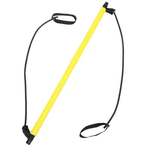 Produktbild: KITANDOVE Pilates-Bar Yoga-Ausrüstung Yoga Widerstandsband krafttraining Fitness zubehör Yoga Dehnungsband Stretchbänder für die Übung Yogabänder zum Dehnen Rückenfitnessband Gummi Yellow