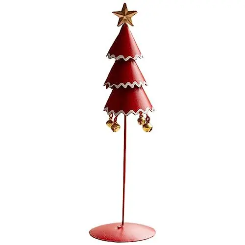Produktbild: KITANDOVE Weihnachtsbaum aus Schmiedeeisen Desktop-Weihnachtsbaum Desktop-Weihnachtsbäume Christmas Tree weihnachtsbäumchen tischdeko Weihnachtsbaum aus Metall Partydekorationen rot