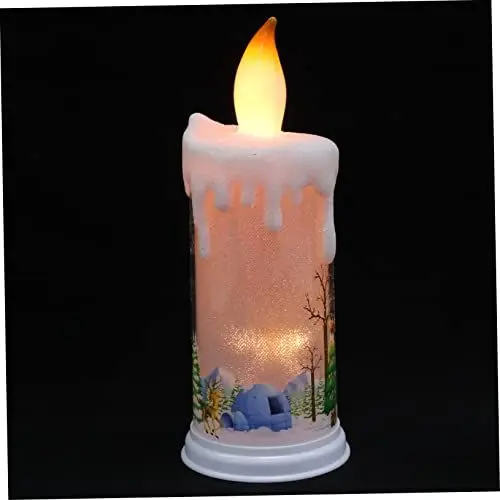 Produktbild: KITANDOVE Batteriebetriebenes Kerzenlicht Weihnachtskerzendekorationen Flammenloses -licht Weihnachtsmusterlampe Desktop-kerzenornament