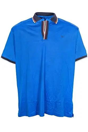 Produktbild: Kitaro Poloshirt Polo Herren Kurzarm Piqué Baumwolle, Farbe:blau, Herrengrößen:4XL