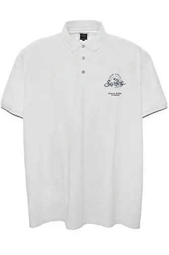 Produktbild: Kitaro Poloshirt Polo Shirt Herren Kurzarm Baumwolle Piqué, Farbe:weiß, Herrengrößen:5XL
