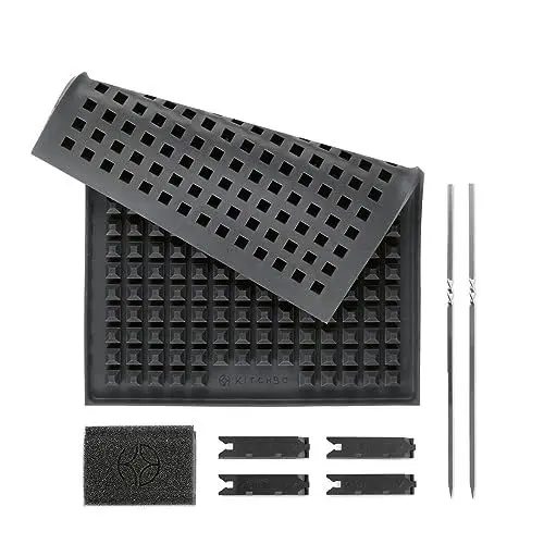 Produktbild: KitchBo Starter Set - die erste Silikon Backmatte mit Klicksystem | Wiederverwendbare Backunterlage mit modularem Stecksystem | Multifunktionaler Einsatzbereich, rundum knusprig aus dem Backofen