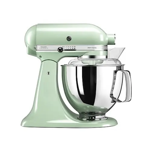 Produktbild: KitchenAid Küchenmaschine I Artisan I Kippbarem Food Processor I Teigknetmaschine mit 5 Zubehör | 2 Schüsseln aus Edelstahl | 4.8 L | Pistaccio