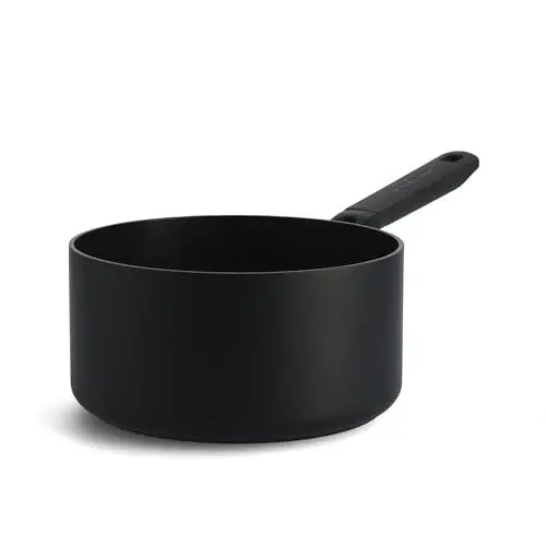 Produktbild: KitchenAid Classic Forged Stielkasserolle (20cm/3,1L), hart anodisiert, PFAS-freie gesunde keramische Antihaftbeschichtung, Induktionsgeeigent, Backofengeeignet, Spülmaschinengeeignet, Schwarz