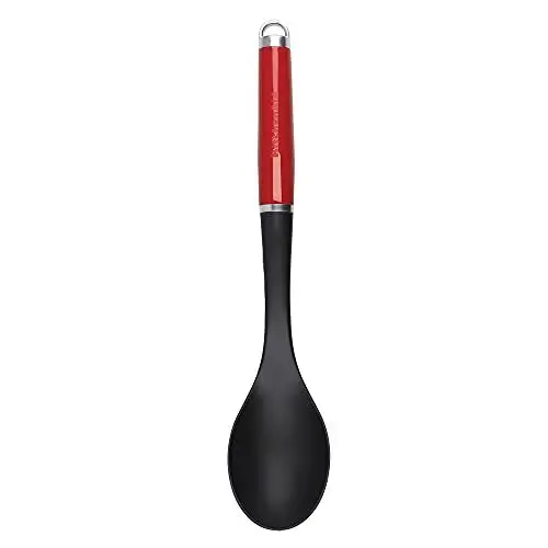 Produktbild: KitchenAid Kochlöffel, Hitzeresistent, Antihaftbeschichtung, Kochutensil zum Übergießen – Empire Rot, Edelstahl